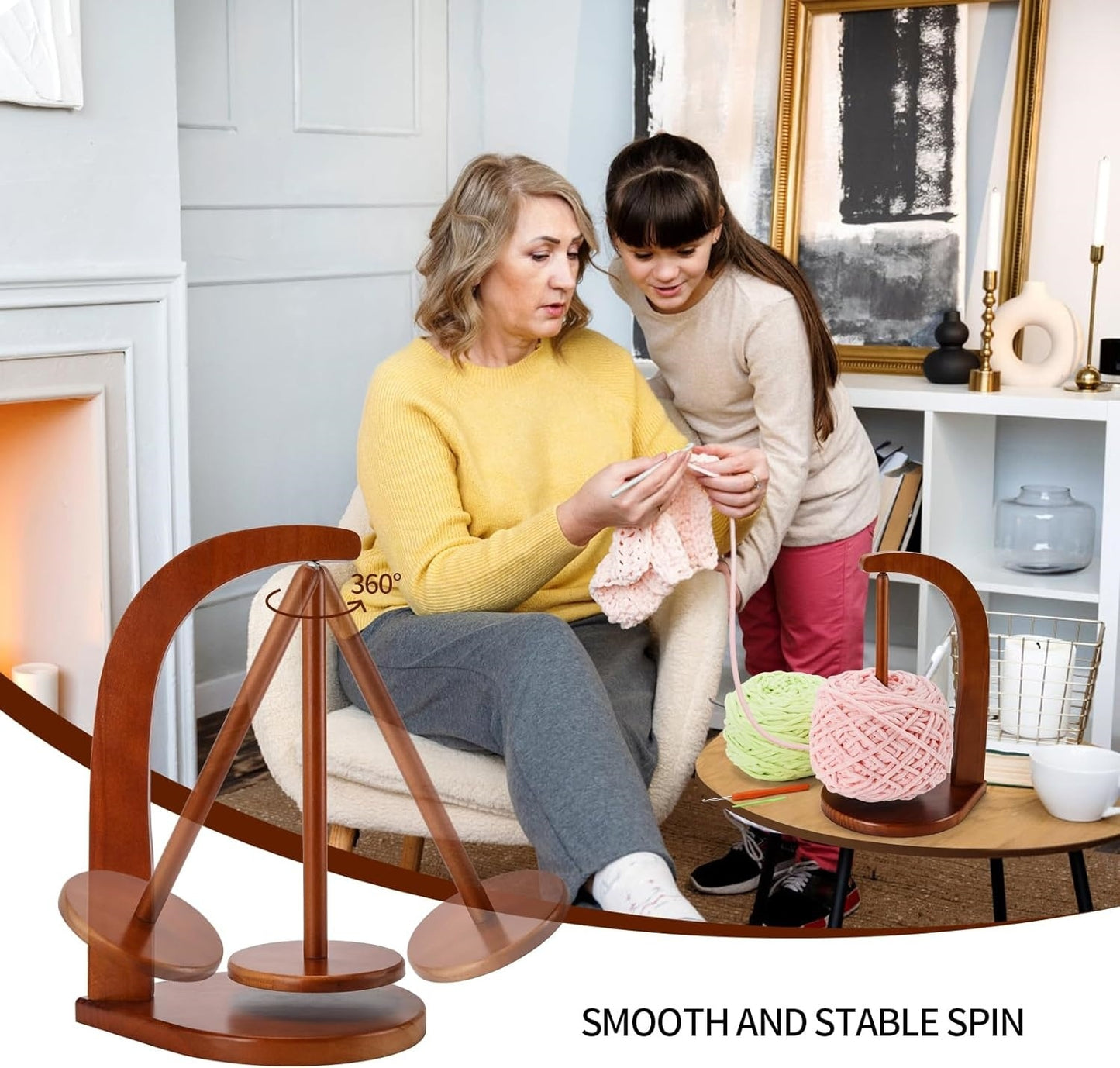Custom Magnetic Yarn Ball Holder | Rotating Yarn Feeder for Knitters