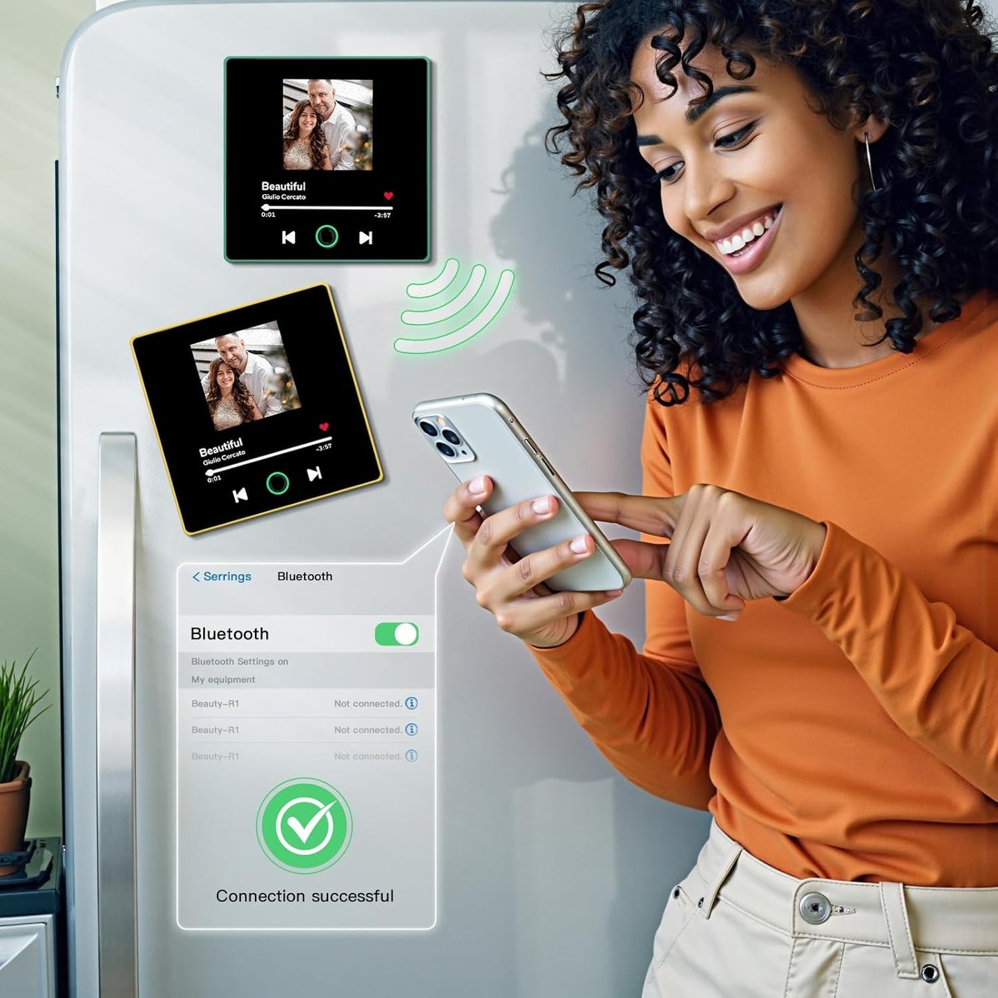 Custom Music Photo Magnet – Bluetooth/MP3 Plaque Gift