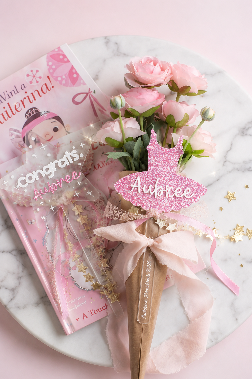 Personalized Dance Recital Bouquet Insert Acrylic Flower Pick