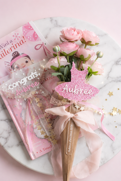 Personalized Dance Recital Bouquet Insert Acrylic Flower Pick