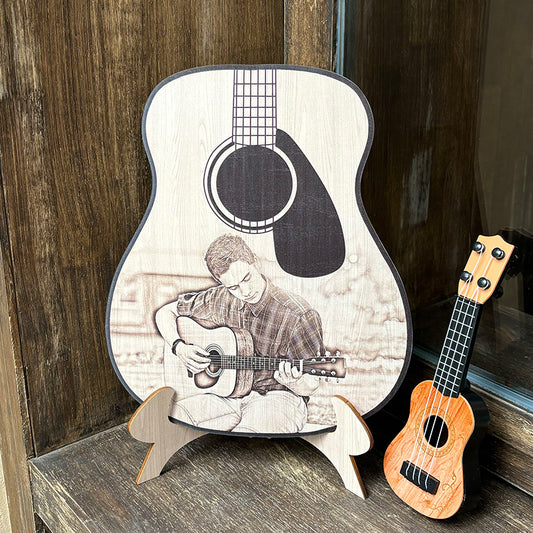 Personalized Guitar Photo Ornament | Custom Music Gift for Dad