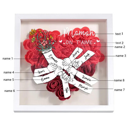 Personalized Name Flower Shadow Box | Gift for Mom & Grandma