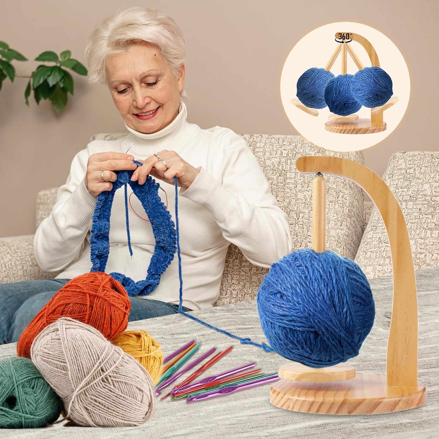 Custom Magnetic Yarn Ball Holder | Rotating Yarn Feeder for Knitters