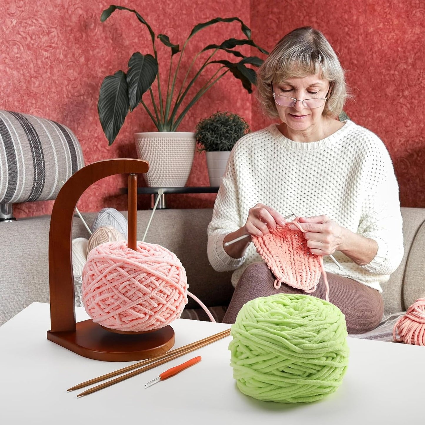 Custom Magnetic Yarn Ball Holder | Rotating Yarn Feeder for Knitters