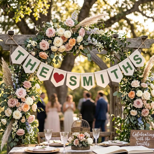 Personalized Felt Wedding Banner | Custom Name Wedding Decor