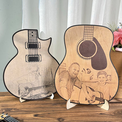 Personalized Guitar Photo Ornament | Custom Music Gift for Dad
