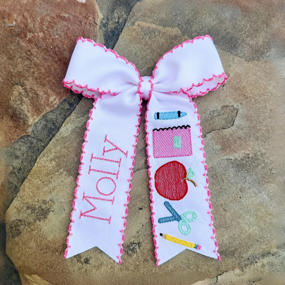 Personalized Back to School Name Hair Bow | Custom School Bow