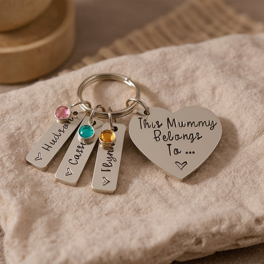 Personalized Mummy Birthstone Keyring – This Mummy Belongs To Gift