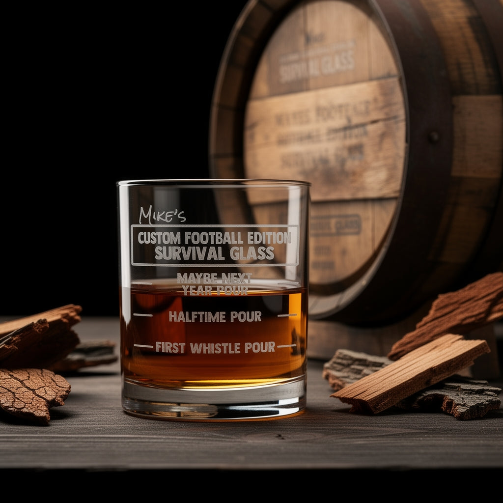 Custom Football Game Day Whiskey Glass – Personalized Gift for Him