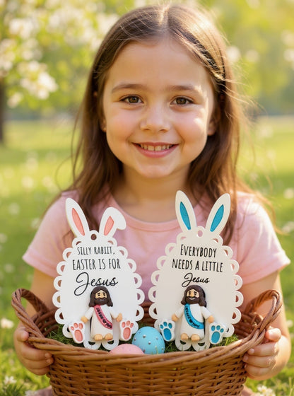 Personalisierte Osterdekoration – Lustiger Hase, Wunschtext