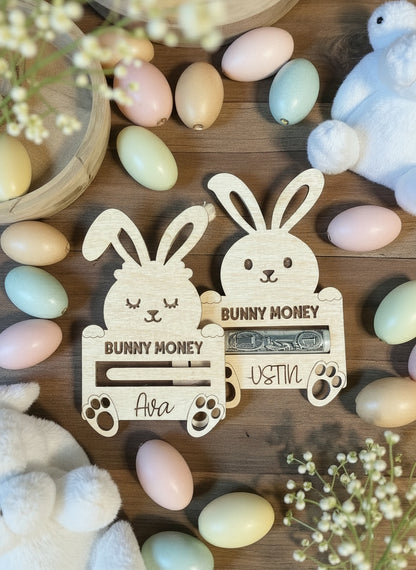 Personalized Bunny Money Holder Easter Basket Gift Tag