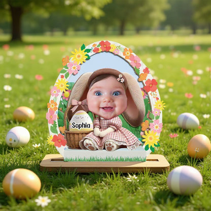 Personalisierte Osterhasen-Plakette für Kinder mit Foto-Upload