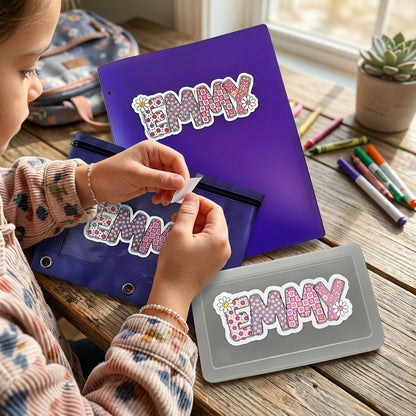 Personalized Waterproof Daisy Name Stickers for Kids | School Labels
