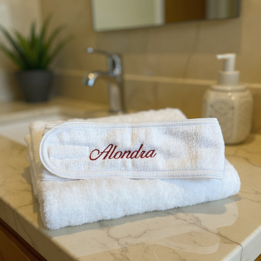 Personalized Embroidered Spa Headband | Face Wash Wrap