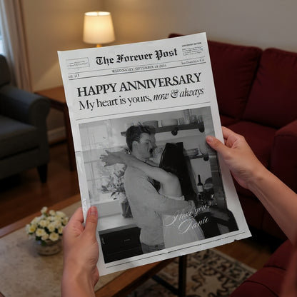 Personalized Couple Anniversary Newspaper Gift – Custom Printed