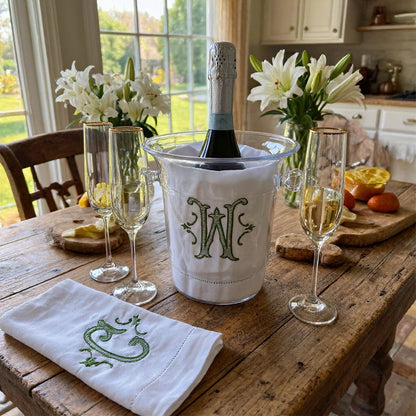 Personalized Embroidered Tea Towel with Custom Initial