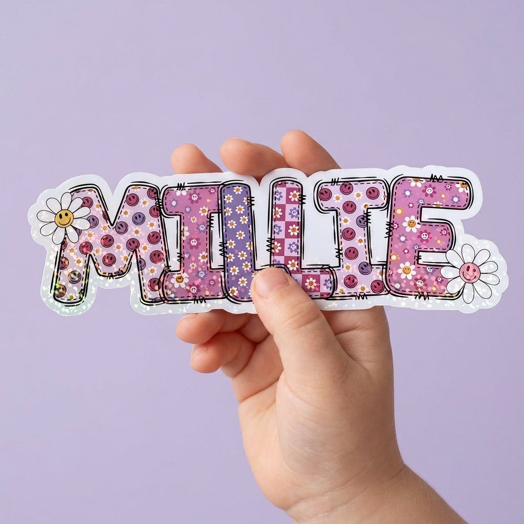 Personalized Waterproof Daisy Name Stickers for Kids | School Labels