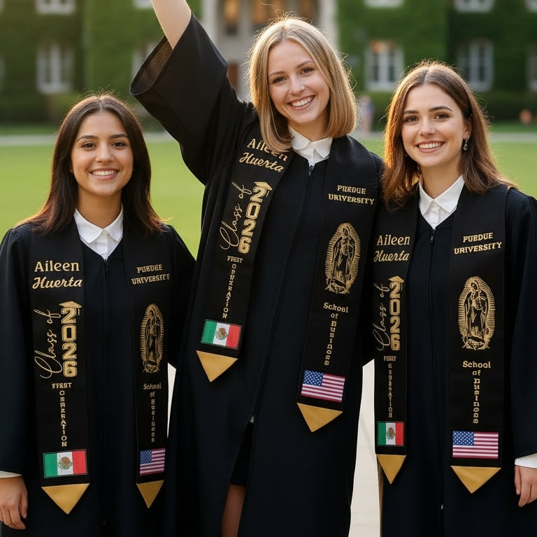 Personalized Mexican Graduation Stole – Name, School, Class of 2026