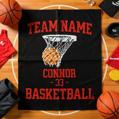 Personalisierte Basketballdecke – Geschenk mit individuellem Teamnamen