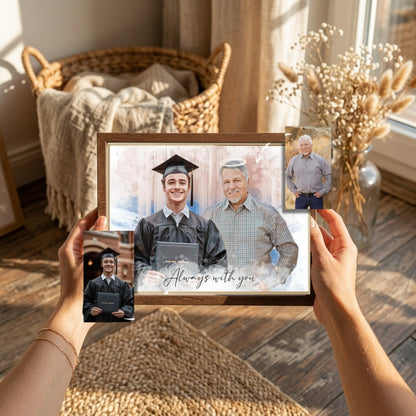 Custom Watercolor Photo Frame | Graduation Memorial Wood Plaque