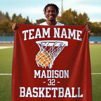 Personalisierte Basketballdecke – Geschenk mit individuellem Teamnamen