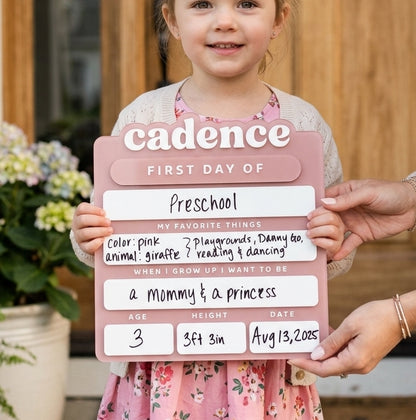 Personalized Acrylic First & Last Day of School Sign – Custom Back to School Photo Prop
