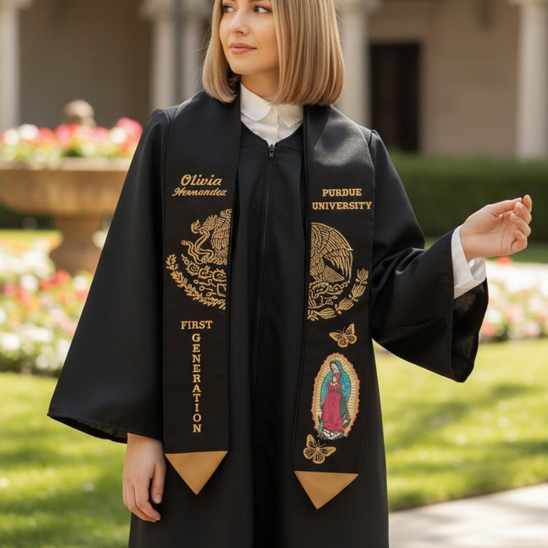 Personalized Mexican Graduation Stole – Name, School, Class of 2026