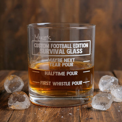 Custom Football Game Day Whiskey Glass – Personalized Gift for Him