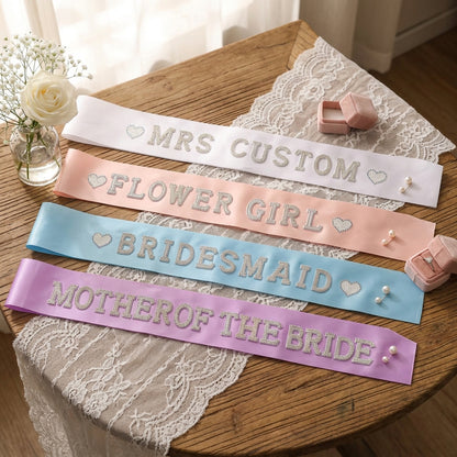 Personalized Bridal Sash | Custom Wedding Party Satin Sash