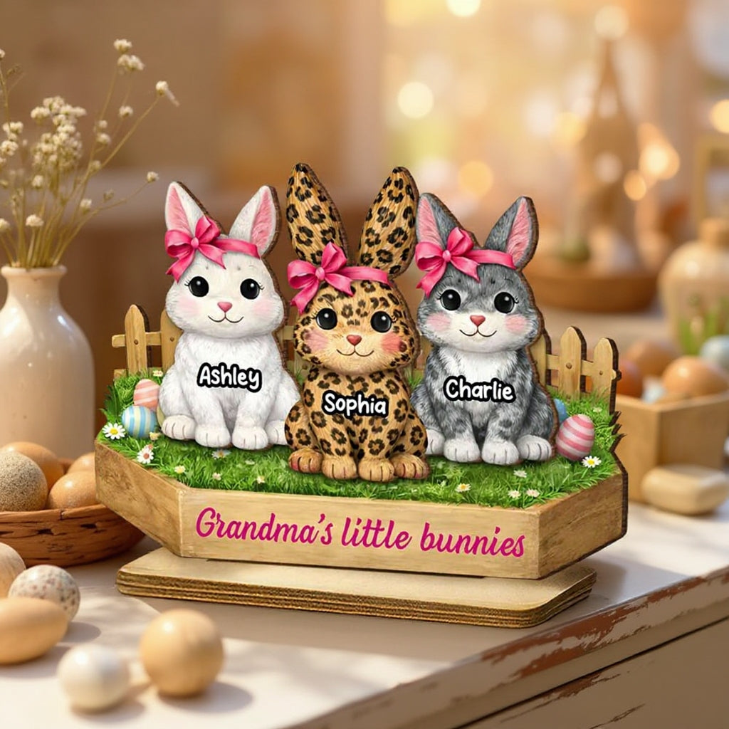 Personalized Grandma Easter Bunny Wooden Plaque Gift