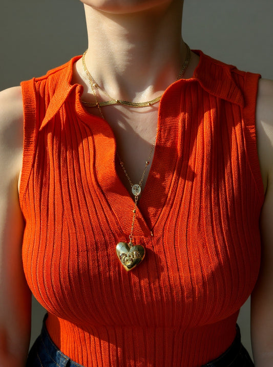 Heart-Shaped CZ Birthstone Heart Necklace – Custom Snake Pendant