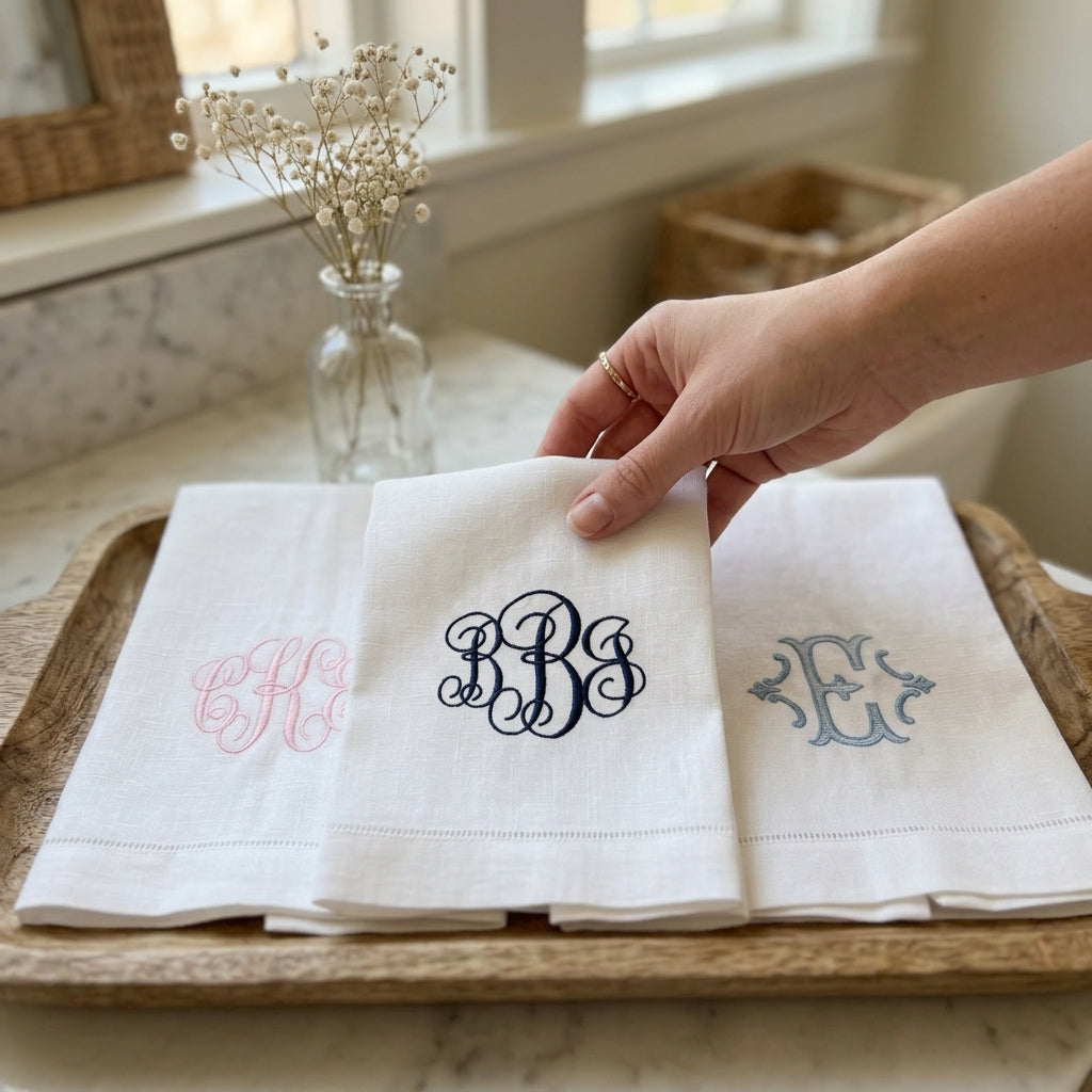 Monogram Hand Towel | Custom Embroidered Guest Towel Hostess gift