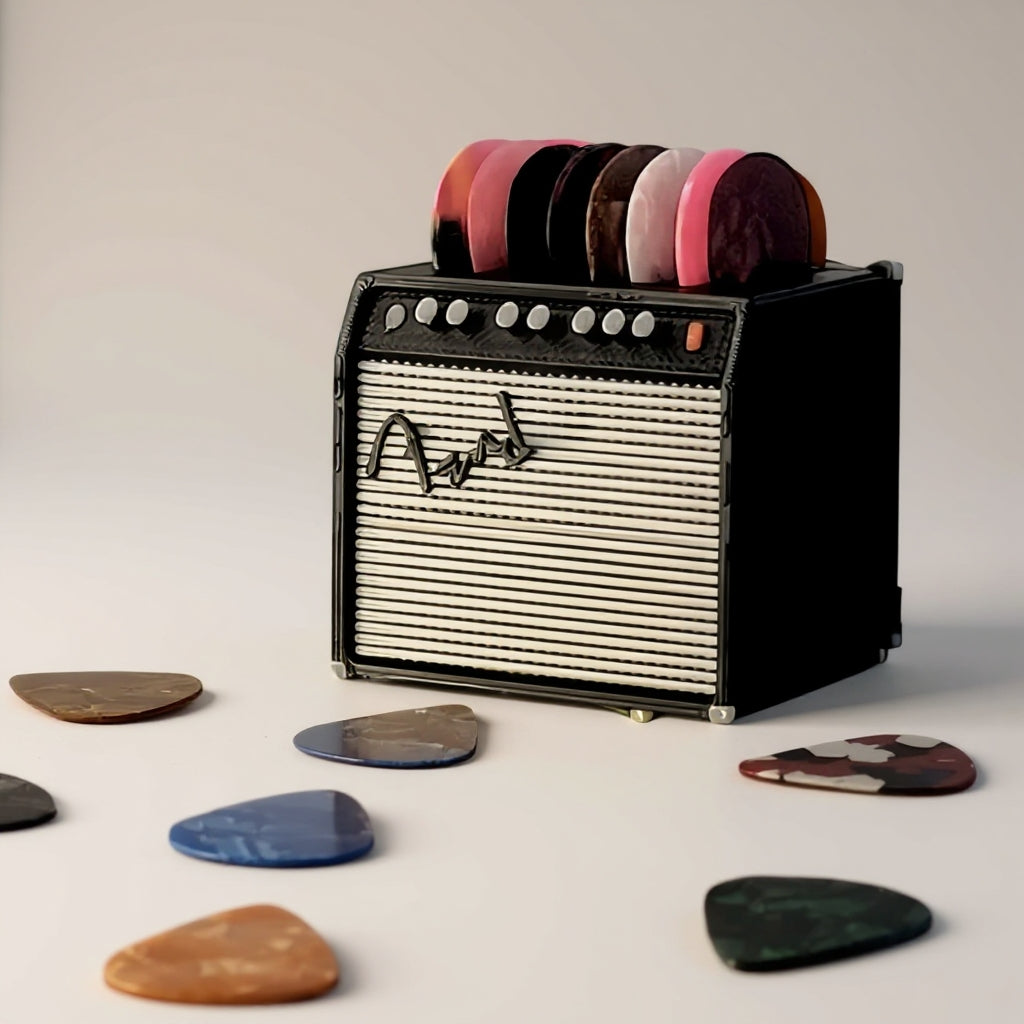 Custom Name Mini Guitar Amp Pick Holder – Classic Amp Style, 8 Pick Organizer