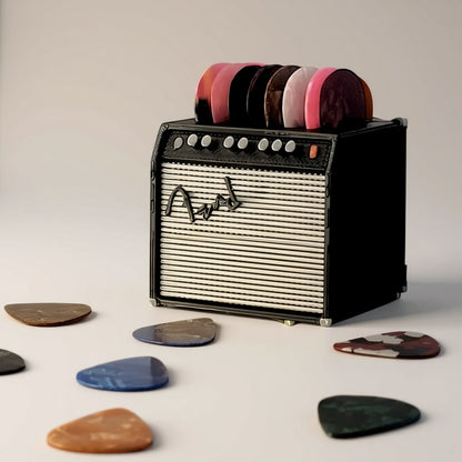 Custom Name Mini Guitar Amp Pick Holder – Classic Amp Style, 8 Pick Organizer