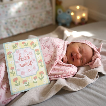 Vintage Floral Baby Milestone Cards | Monthly Baby Photo Props | First Year Keepsake