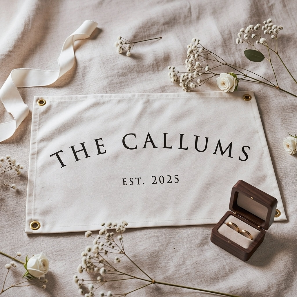Personalized Wedding Canvas Banner | Custom Last Name Sign