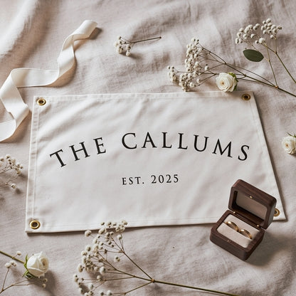 Personalized Wedding Canvas Banner | Custom Last Name Sign