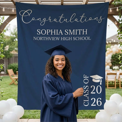 Personalized Graduation Backdrop 2026 | Custom Party Banner