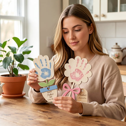 Personalized Handprint Flower Gift for Mom & Grandma