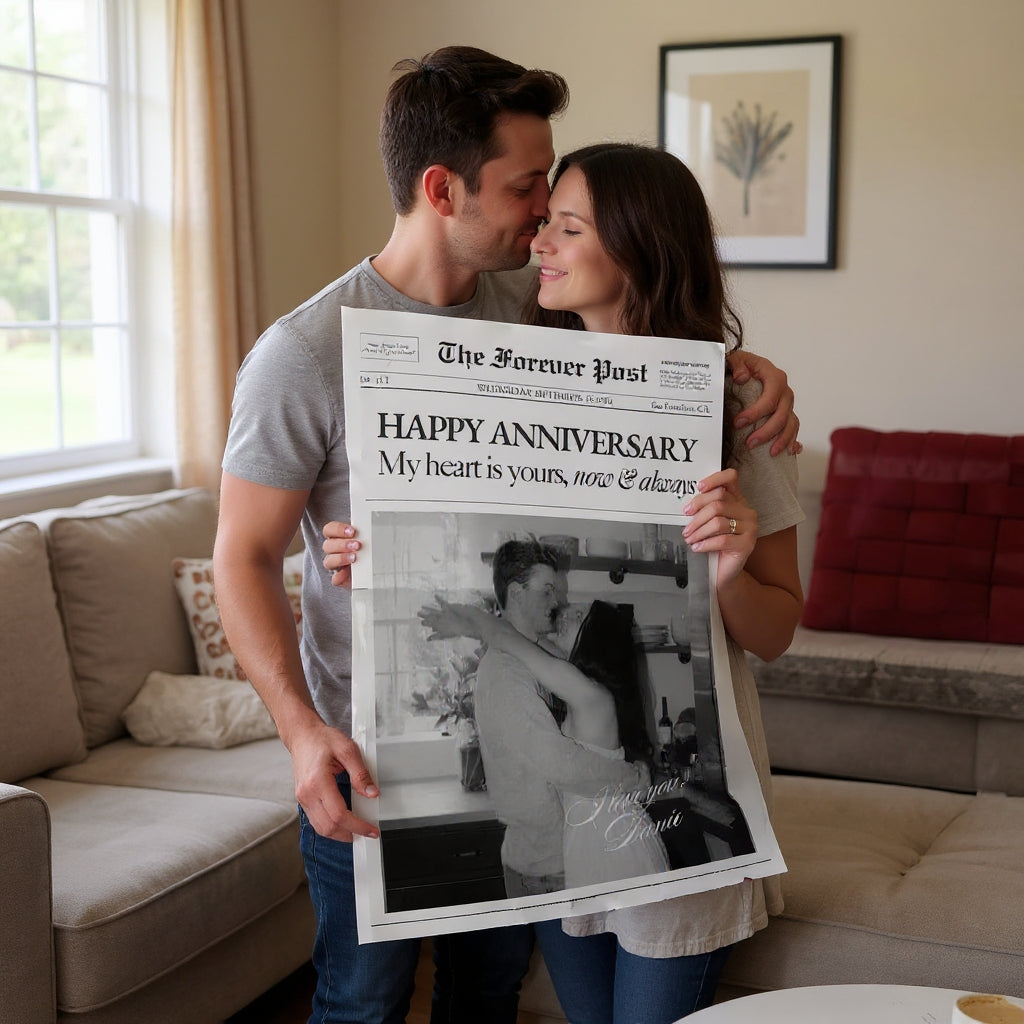 Personalized Couple Anniversary Newspaper Gift – Custom Printed
