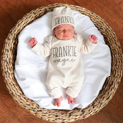 Personalized Baby Coming Home Outfit | Embroidered Name Romper