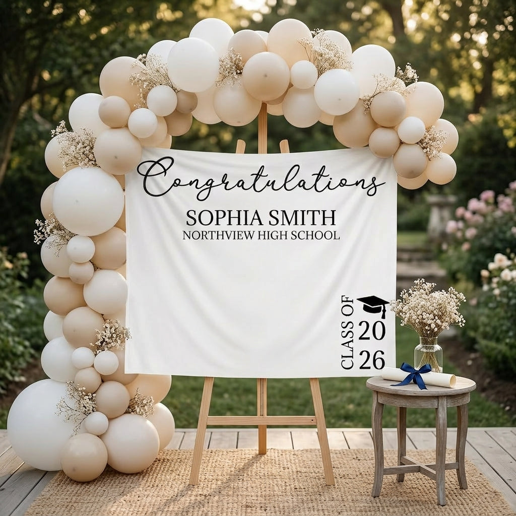 Personalized Graduation Backdrop 2026 | Custom Party Banner