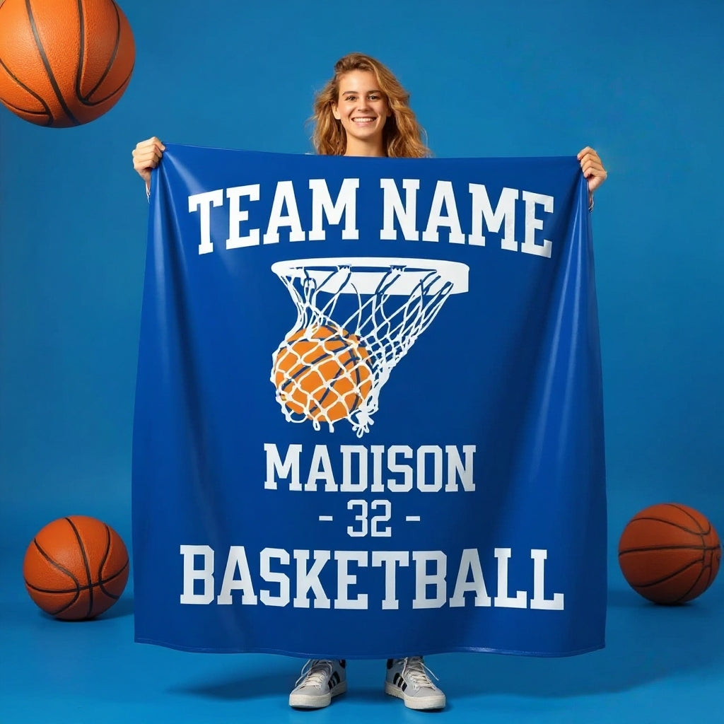 Personalisierte Basketballdecke – Geschenk mit individuellem Teamnamen