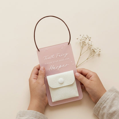 Personalized Tooth Fairy Door Hanger Sign with Child Name