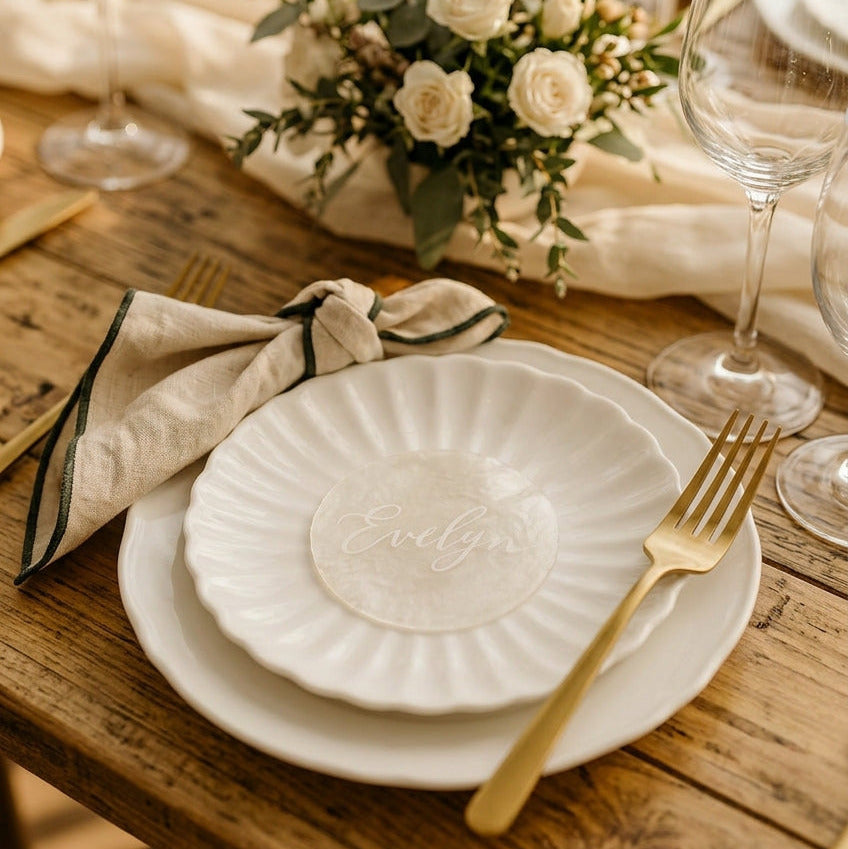 Capiz Shell Place Cards | Luxury Wedding Table Name Cards
