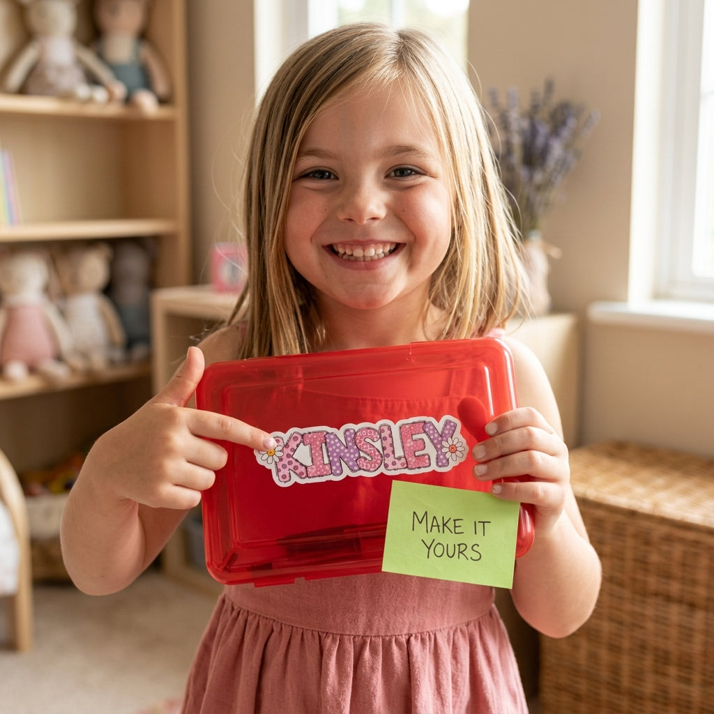 Personalized Waterproof Daisy Name Stickers for Kids | School Labels
