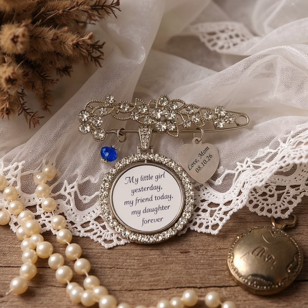 Personalized Bridal Bouquet Charm Something Blue Wedding Gift