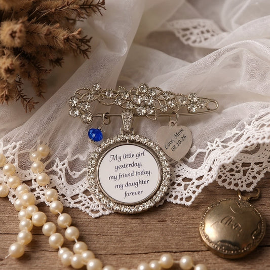 Personalized Bridal Bouquet Charm Something Blue Wedding Gift