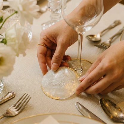 Capiz Shell Place Cards | Luxury Wedding Table Name Cards