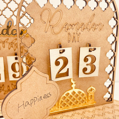 DIY Wooden Ramadan Countdown Calendar – Rustic Decor for Ramadan & Eid